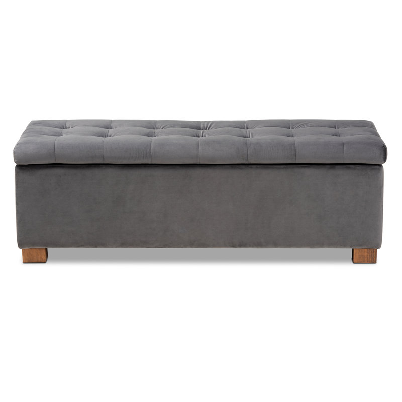 Banc de rangement avec repose-pieds Mesina, Gris