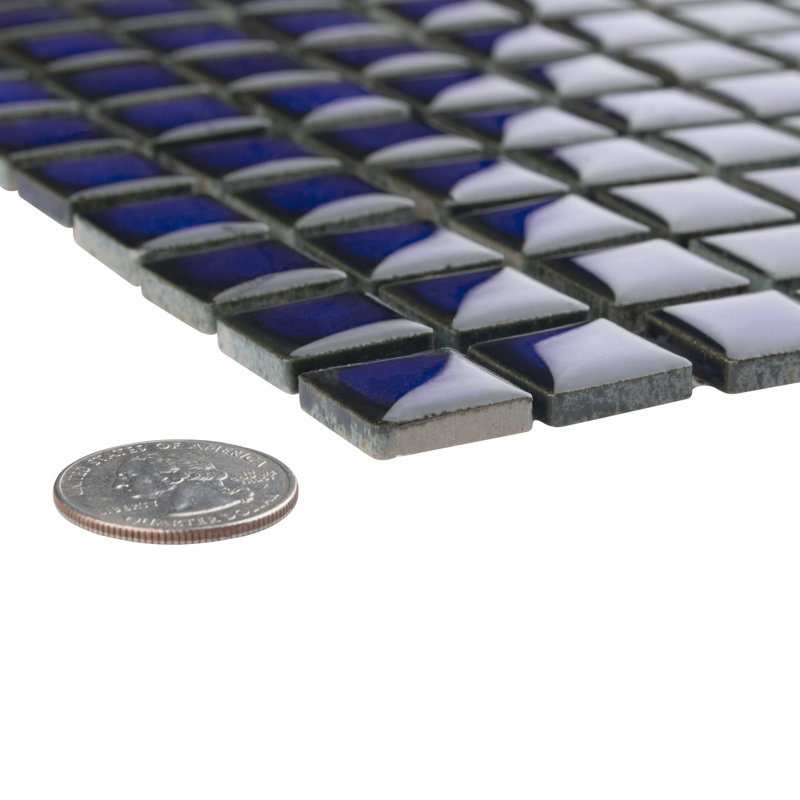 Hudson Edge Blue Eye 12-1/4" x 12-1/4" Porcelain Mosaic Tile