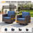 Salome 5-Person All Weather Outdoor Wicker L-Shaped Patio Conversation Set With Swivel Gliders And Side Table-847812517-847812516