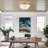 3-Light Semicircular Opal Glass Semi Flush Mount
