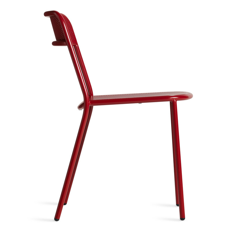 Trim Outdoor Dining Side Chair, Carmine