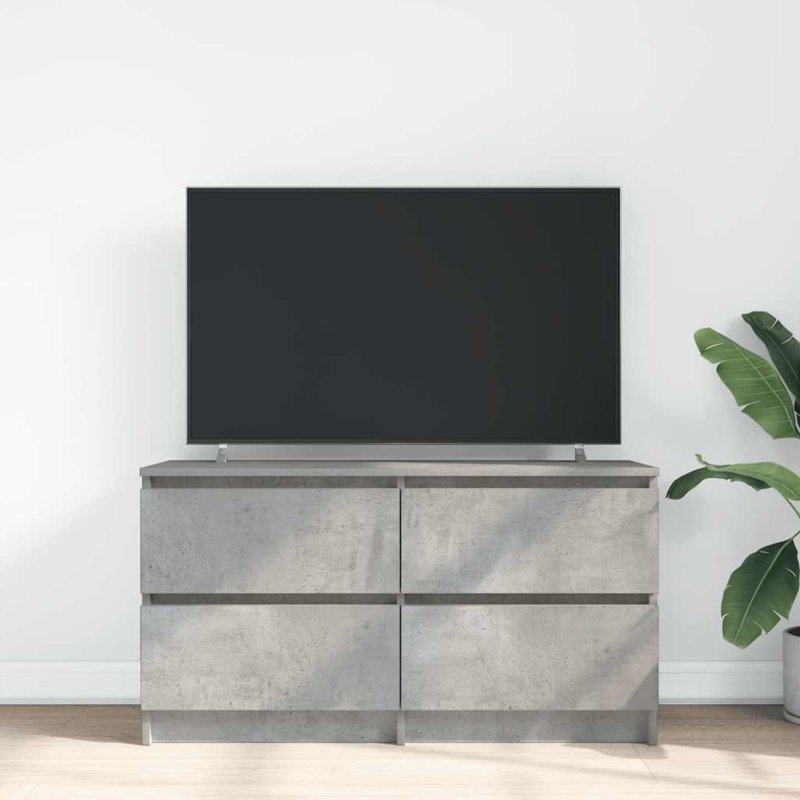 TV Cabinet 100X35x54 Cm Engineered Wood, Concrete Grey