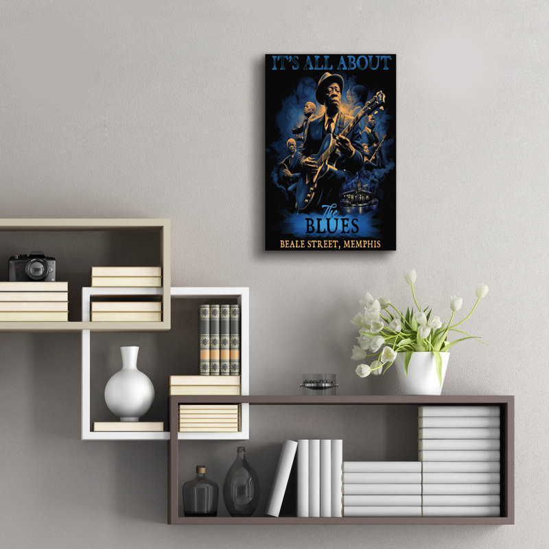  «Blues» par Jim Baldwin, art mural en verre acrylique, 16 po x 24 po, H 24 po x l 16 po