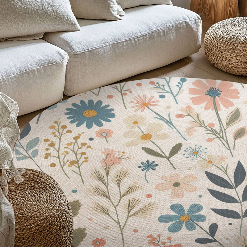 Tapis tressé Sunlit, Rond 5 pi