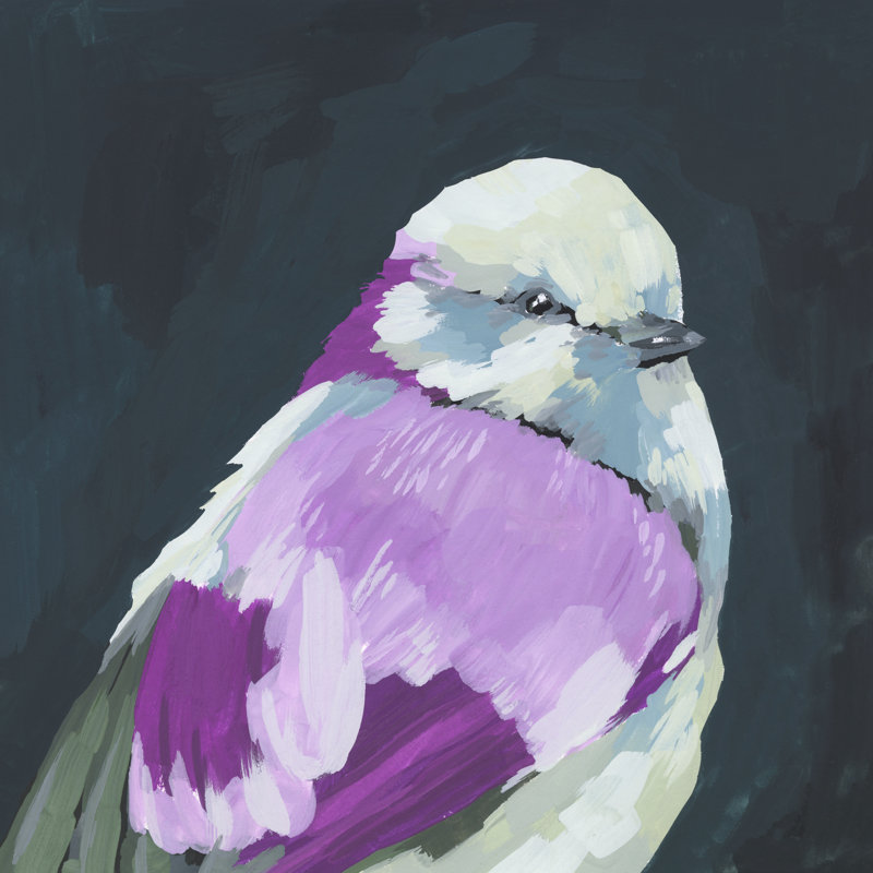 «Vivid Bird IV» par Melissa Wang - peinture sur toile tendue, H 30 po x l 30 po