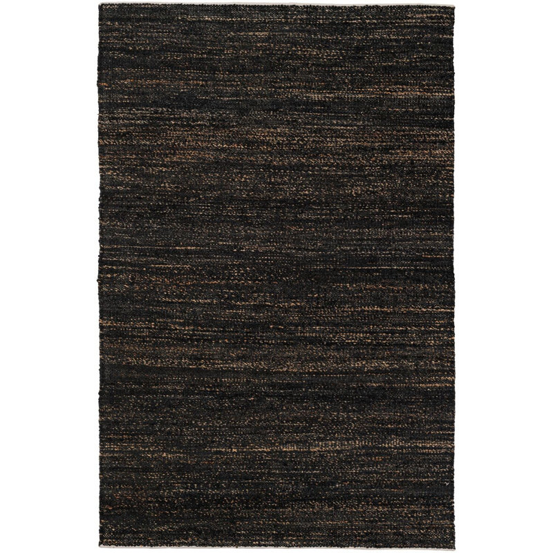 Tapis uni / rayé bleu nuit Durah, Rectangle 5 pi 1 po x 8 pi