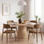 Ensemble de 2 chaises de salle à manger, chaises de cuisine rembourrées en tissu lin-725829344