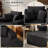 64.64-Inch Corduroy Indoor Recliner, Extra Large Bed For Living And Bedroom, Modern Deep, Comfortable Cushion, No Assembly, Soft Seating, Black Sleep Bed,