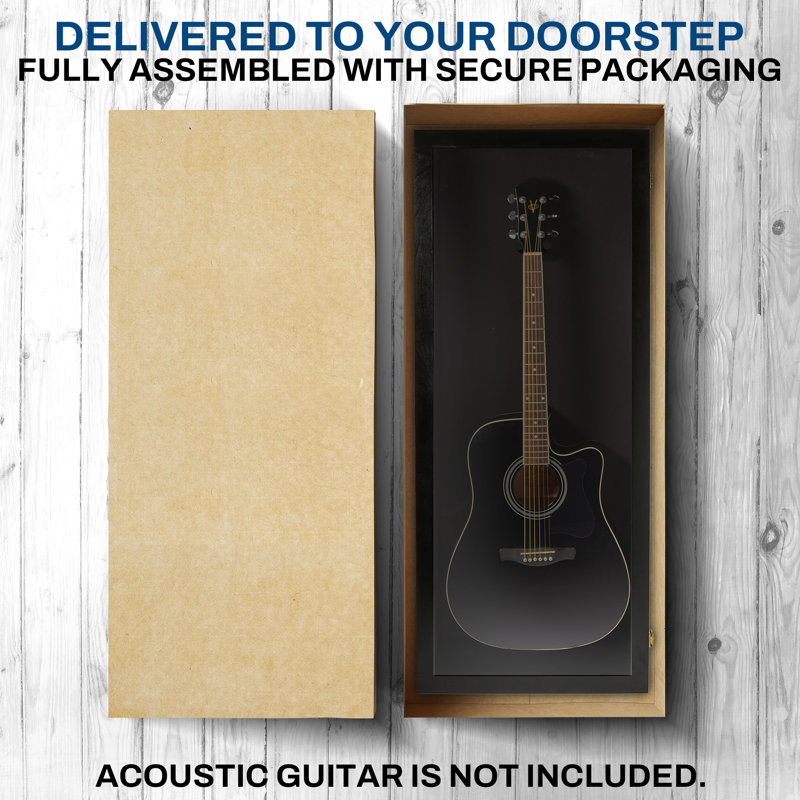 Vitrine pour guitare acoustique PENNZONI, fabriquée à partir d'une structure en bois franc et d'une acrylique transparente