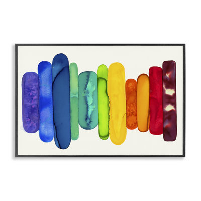 «Rainbow Ombre Shapes», art de la giclée encadrée par Laura Van Horne