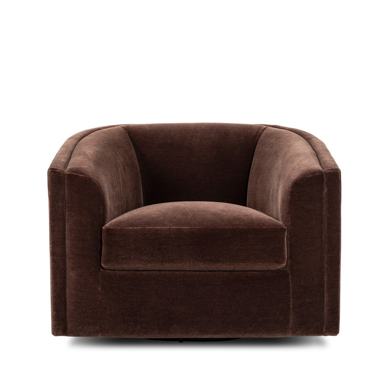 Presley Upholstered Swivel Chair, Monte Chocolate
