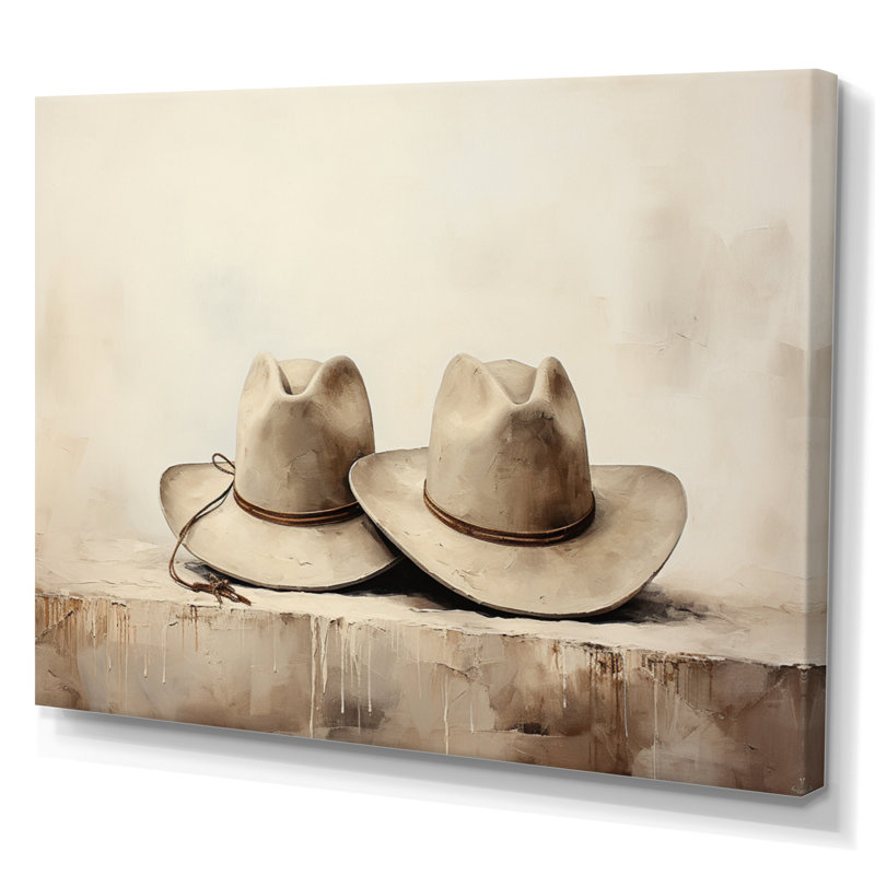 «Malai Cowboy Hat Minimalisme Style II», reproduction sur toile, Toile tendue, H 24 po x l 32 po x P 1 po