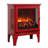 18 - Inch Freestanding Electric Fireplace In Classic Red, 3D Flame Visual, Double Protection, 1400W/700W Heat Output, 5000 'S, 50000 Hours Led, Three Sided Panoramic, Removable Base, Simple Buttons