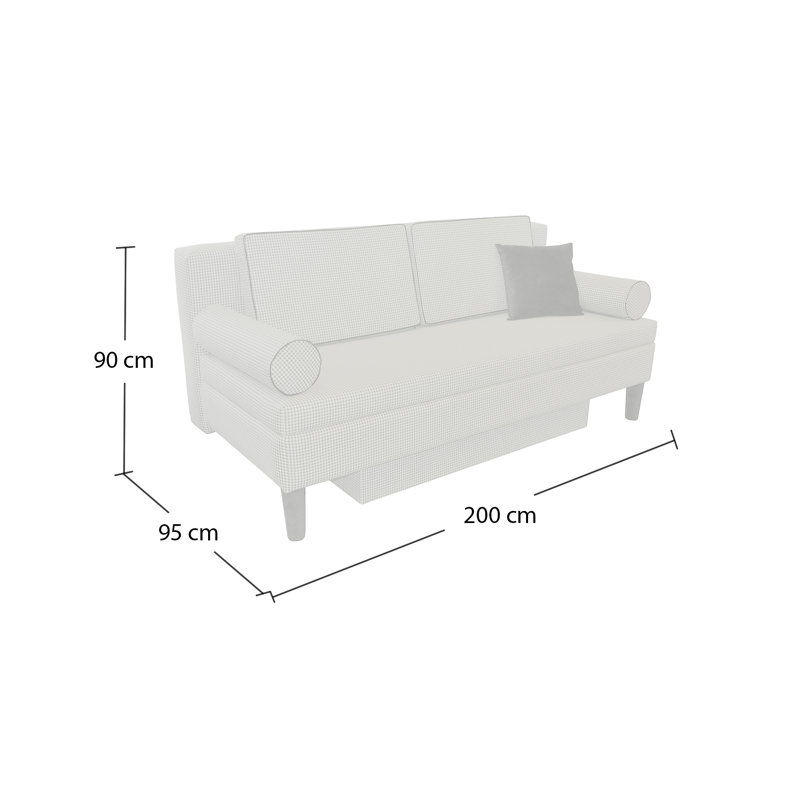 Kiss 3 Seater Sofa Bed, Brown/Grey