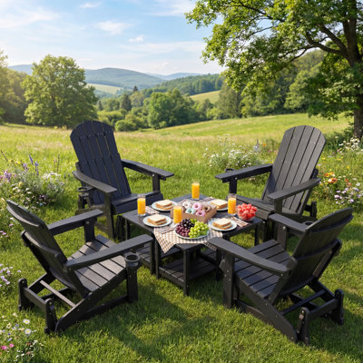 Hdpe Outdoor Glider Chair With 3-position Adjustable Backrest ( 1 Pack )