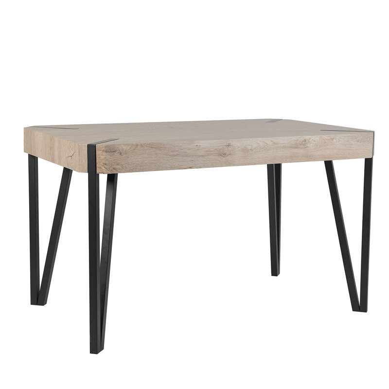 Hardt Metal Base Dining Table, Light Wood