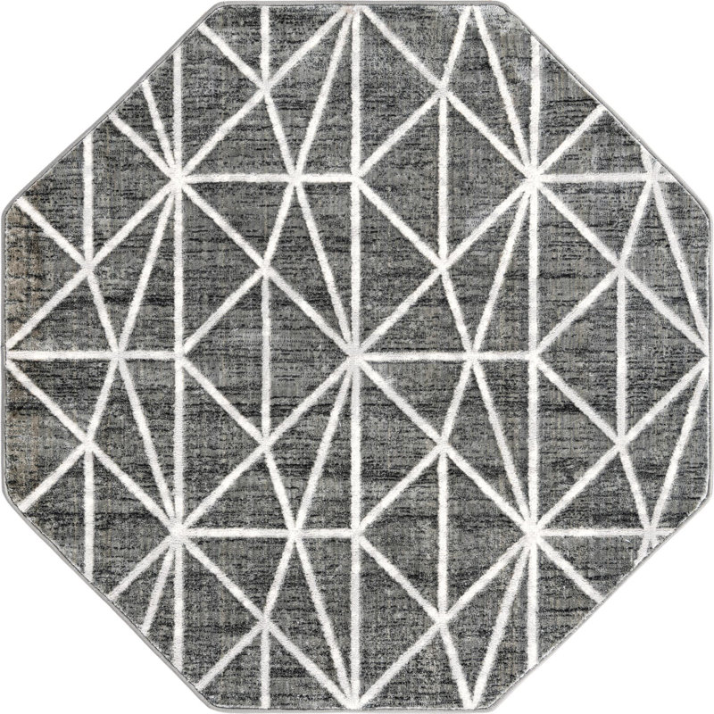Eshin Abstract Indoor Rug, Octagon 5'3"