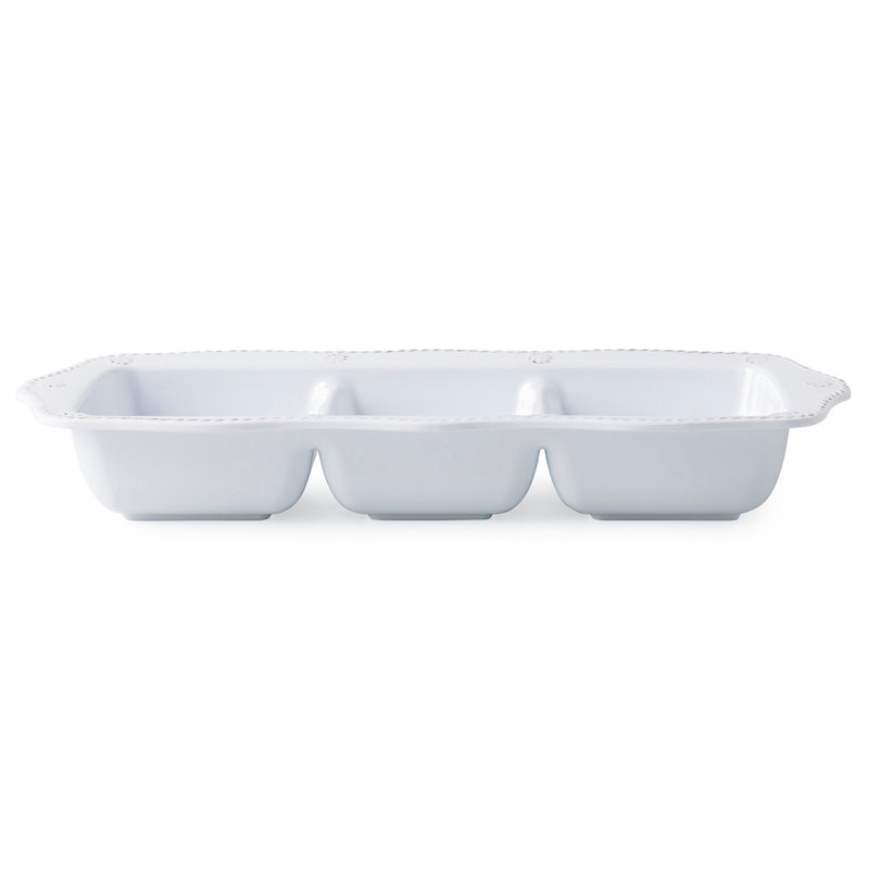  Berry & Thread Melamine 14" Triple Section Server