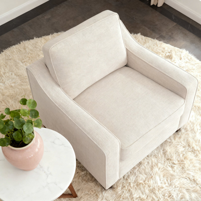 Chaise avec accoudoirs inclinés et rembourrés Modern