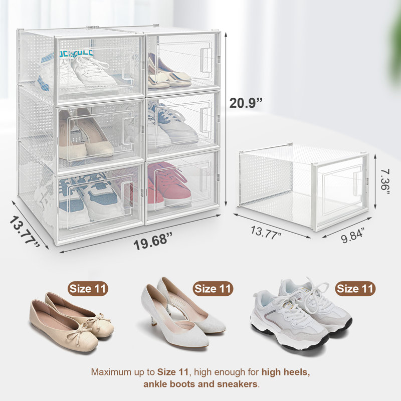 6 Pair Stackable Shoe Storage Box