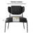 Oversize Armless Accent Chair Black Simple Modern Living Room Chair with Metal Legs