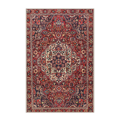 Tapis traditionnel rouge / beige