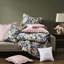 Édredon pour grand lit 8 pièces avec confort en coton toutes saisons, rayure rose blanche réversible et certification, motif rayé, détails décoratifs, dessus respirant