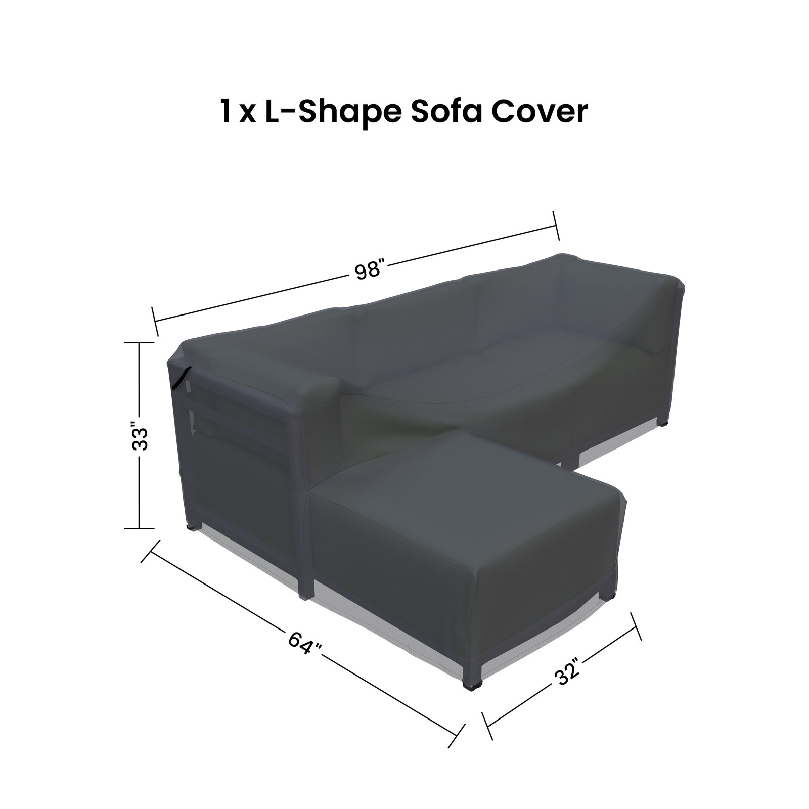 Olen L-Shaped Patio Sectional Sofa Cover With Attached Ottoman