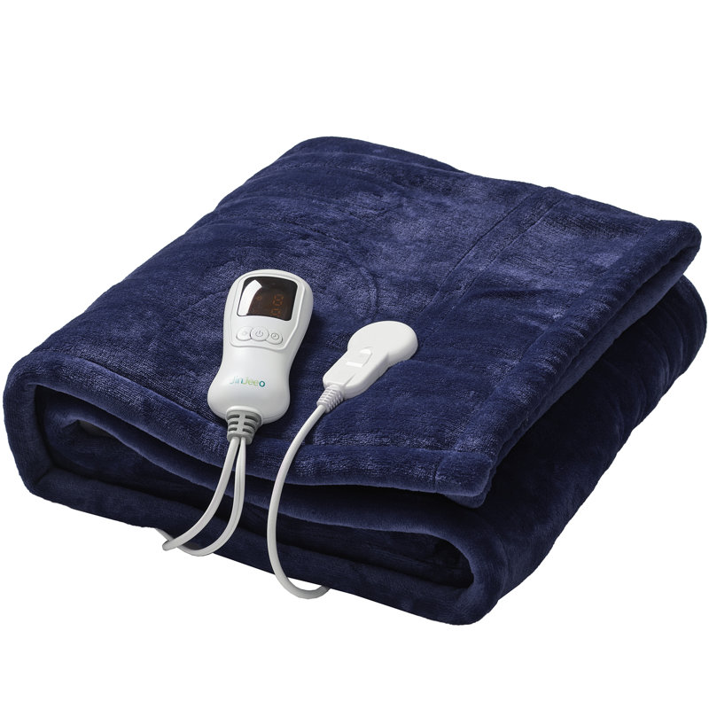 Couverture chauffante en flanelle et en peau d'agneau, Jeté, Marine