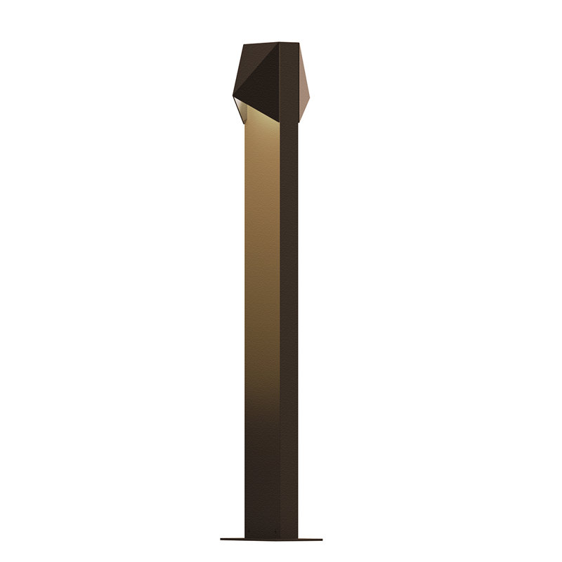 Triform Compact Grey Integrated LED Metal Bollard Light, 28" H x 3.5" W x 5.25" D, Bronze
