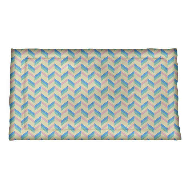Katelyn Elizabeth Polyester Chevron Sham Set, Standard Twin, Microfiber, Blue/Pastel