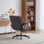 Fauteuil de bureau de 31,9 po de large avec pieds croisés avec dossier rabattable, coussin gonflable lombaire dynamique et accoudoirs rabattables (ensemble de 2)-573746202