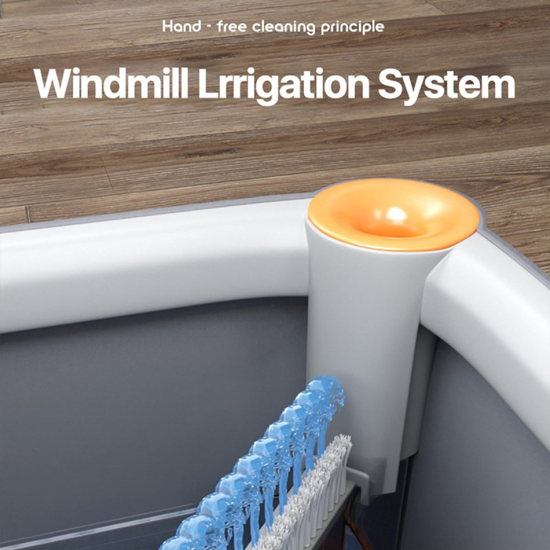 Spin Mop And Bucket System, Includes Dual Compartment Mop Bucket With Thick Washable Microfiber Pads For Home Cleaning (Mop Set)