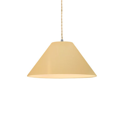 Radiance - Avola 1-Light Pendant - Muted Yellow - Brushed Nickel - 11"W x 5.5"H - Replaceable Bulb - Beige Twist Cord