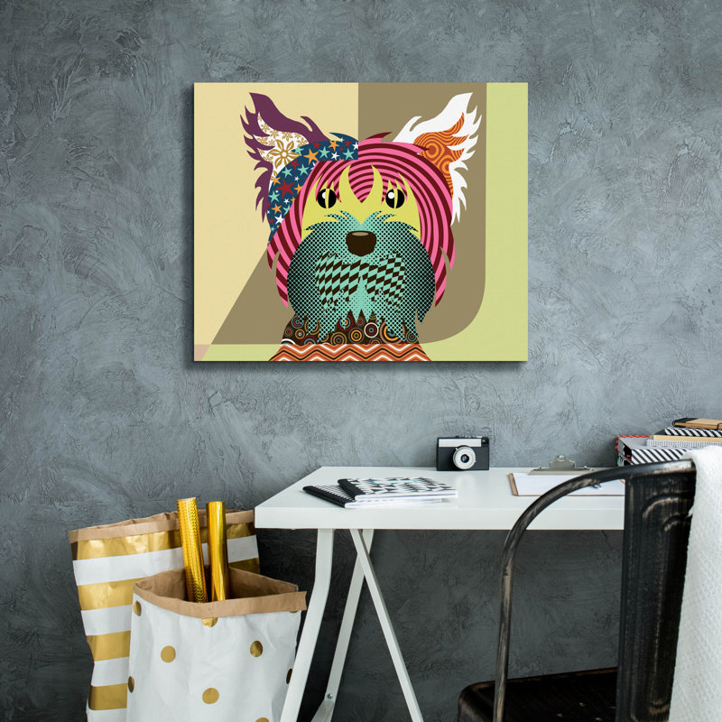 «Yorkshire Terrier Dog» par Lanre Adefioyue, H 20 po x l 24 po x P 0,75 po
