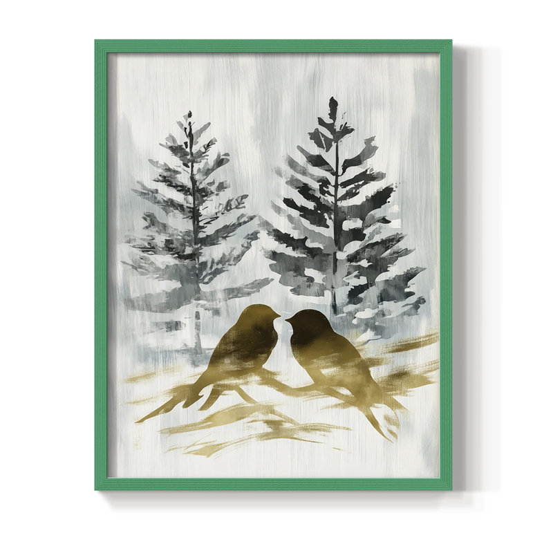 Reproduction encadrée - bois massif, H 15 po x l 12 po, Vert