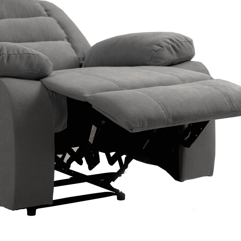 Fauteuil inclinable manuel avec dossier à oreilles Ameiah, Grey Cotton