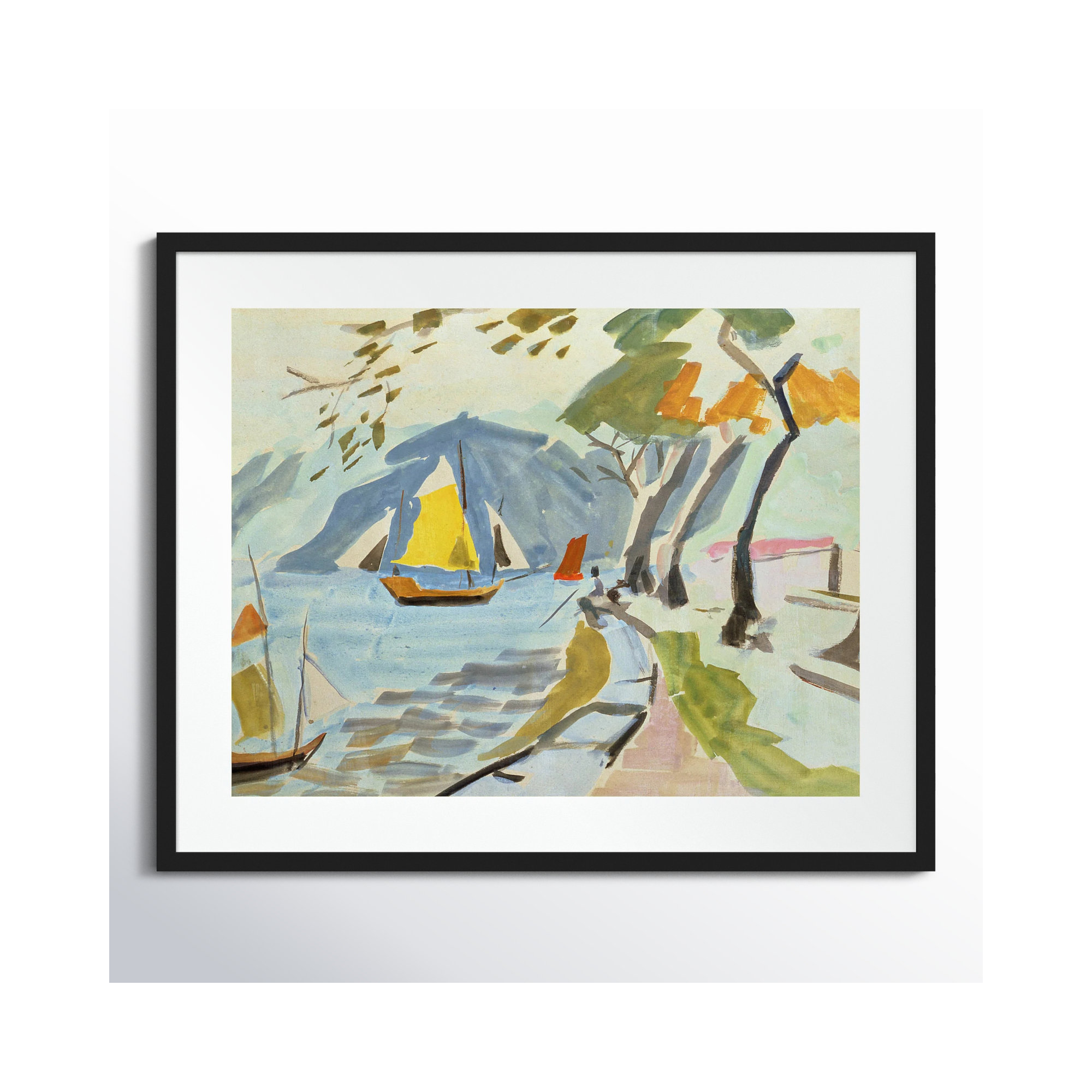 Macau Shoreline Framed On Paper by Anne Durham Print, Black, 27" H x 33" W x 1" D