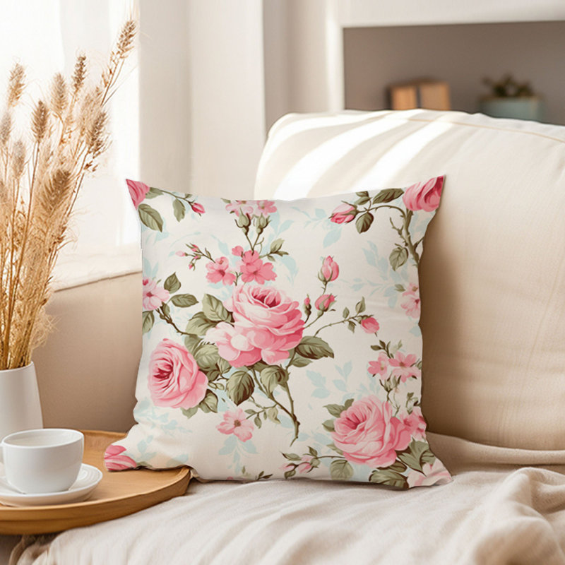 Animals William Morris Birds Damask Pattern I Cottage, 18" H x 18" W, Floral Dreaming of Flowers XVIII Shabby Elegance