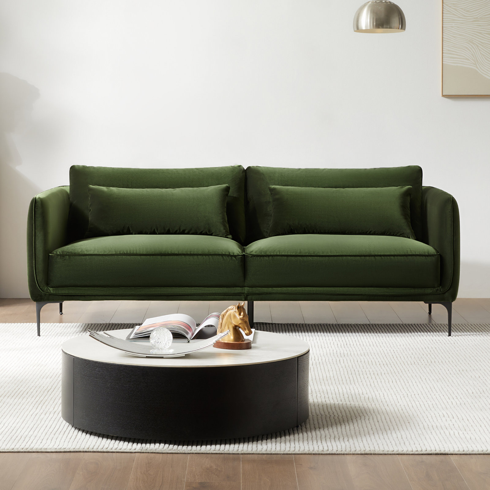 Rae 84'' Upholstered Sofa, Falkirk Military Green
