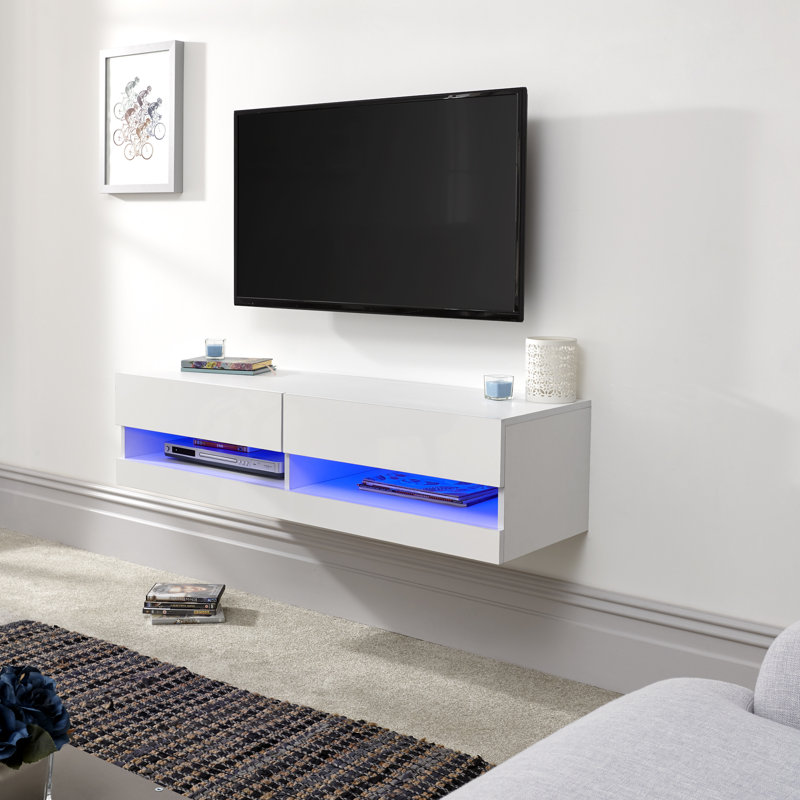 Ruggles Unfinished Floating TV Stand for TVs up to 55", White