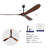 Solid Wood Outdoor Ceiling Fan, Three-Blade, Lightless, Suitable For Patios, Living Rooms, Bedrooms, And Porches, Includes Remote Control