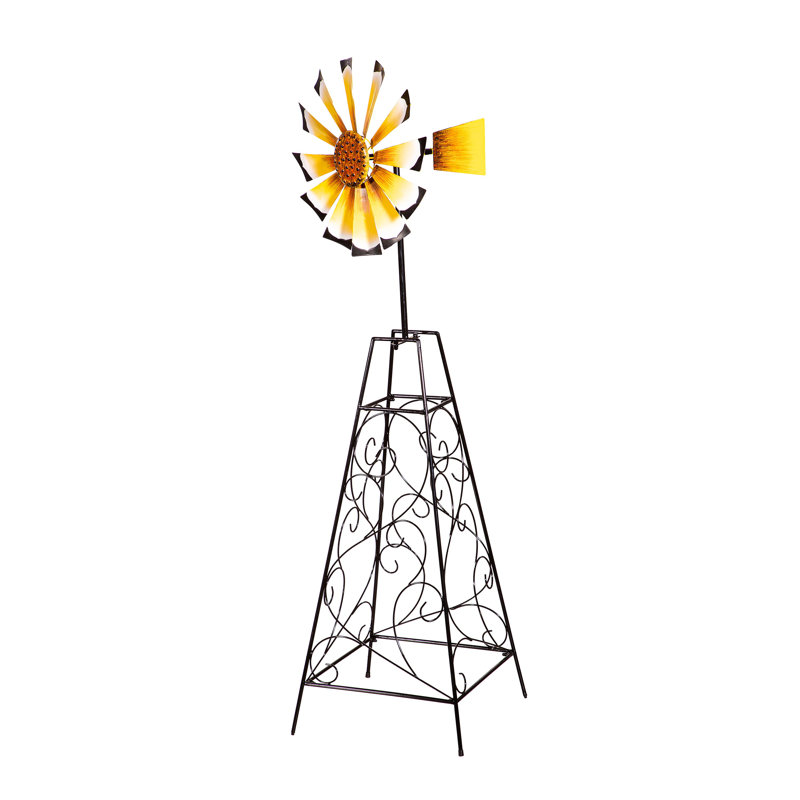 Wind Spinner Trellis, Sunflower Windmill, 55"H