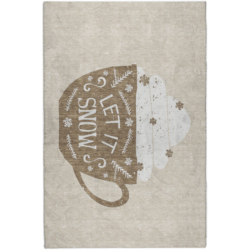 Premium Machine Washable Dream Shag ADS218 Christmas Mug Rug, 8' x 10'