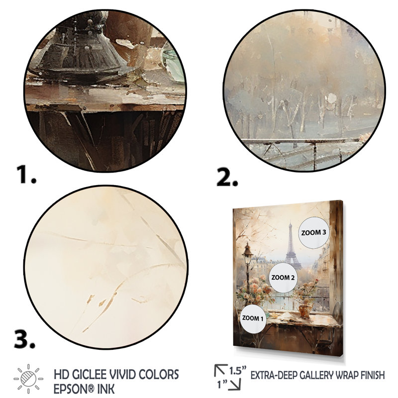 «Paris Spring Spring Elegance II - City Paris, art mural», Toile tendue, H 60 po x l 40 po x P 1,5 po