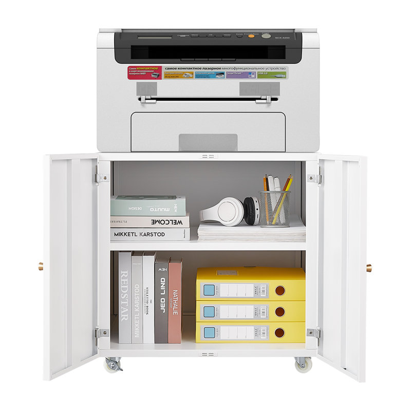 Support pour imprimante mobile en métal avec armoire de rangement