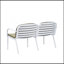 Causeuse d'extérieur en PP Luna, structure blanche avec coussin vert Luna-560408395-560408397