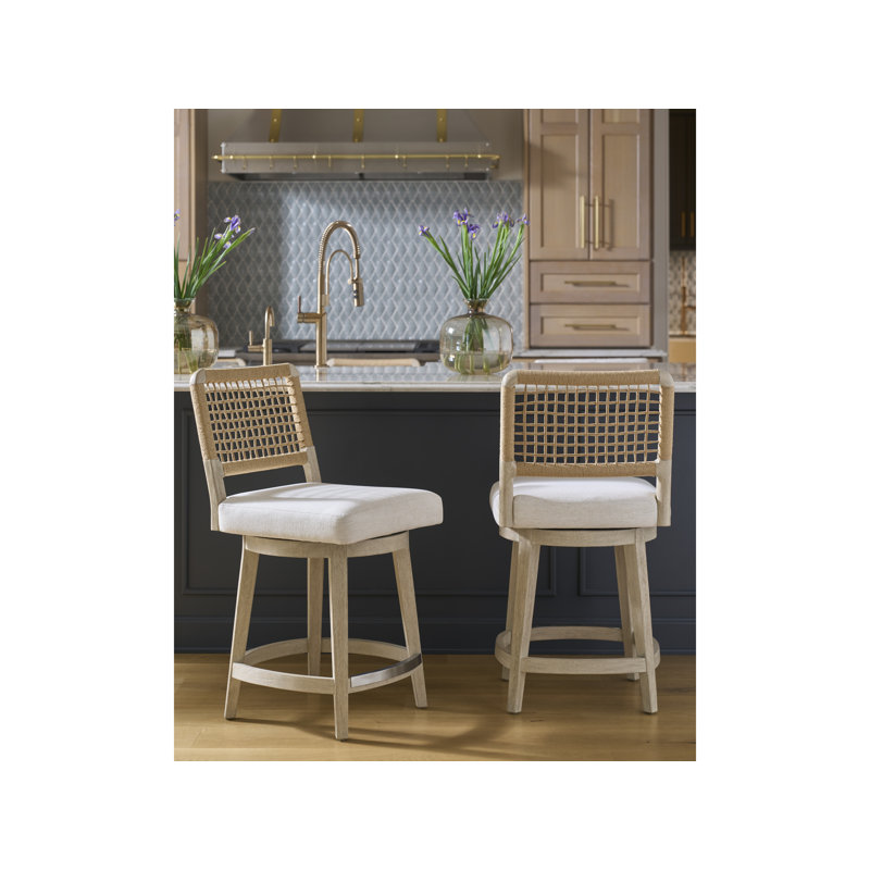 Dockside Swivel Counter Stool, Tan