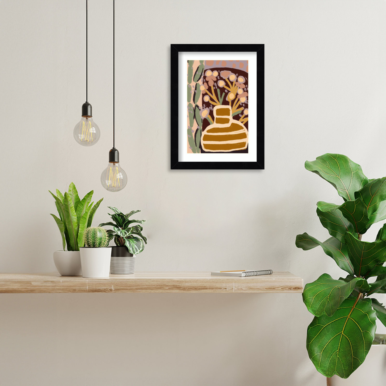 Pastel Impression by Treechild, 13" H x 10" W, Black Framed