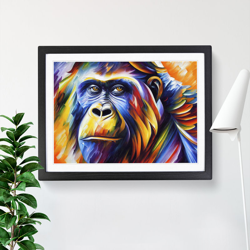 Gorilla Vol.3 Abstract - Single Picture Frame Print, Black Framed, 46cm H x 64cm W x 2cm D